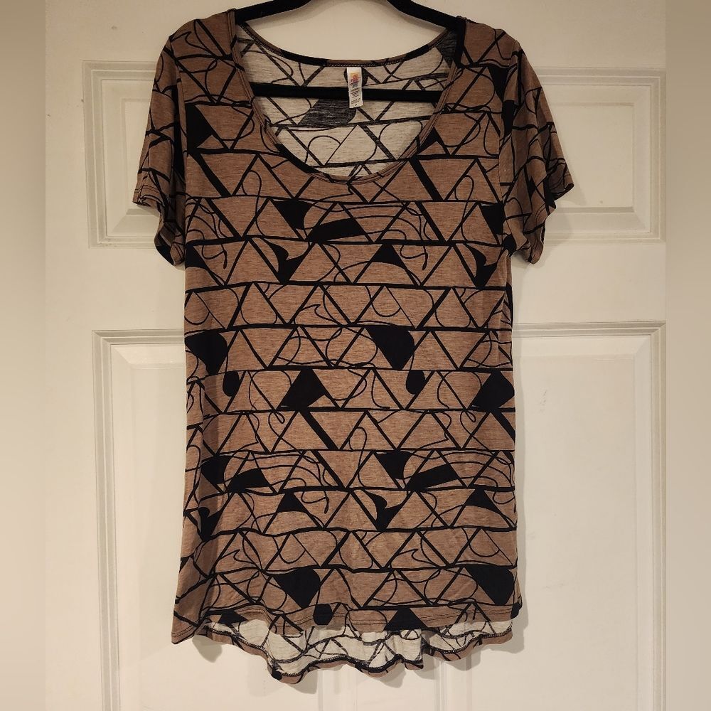 Green and black Lularoe long top M